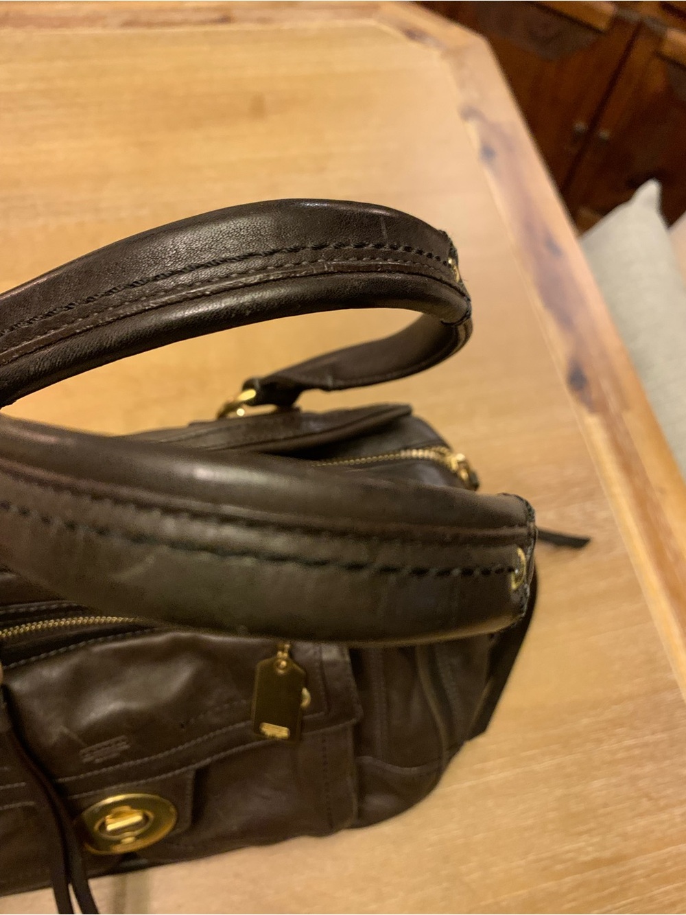Vintage Coach  Hampton  Lindsay  Brown Leather Satchel - Picture 6 of 16